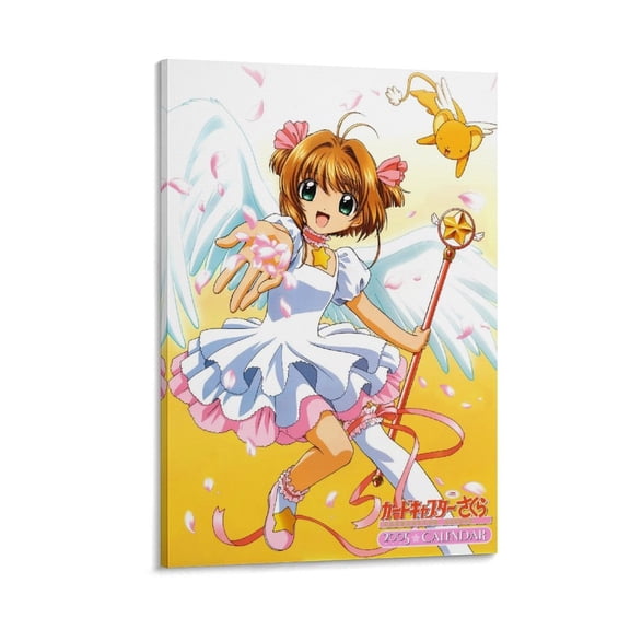 Magical Girl Manga Series Cardcaptor Sakura Anime Poster Artworks Canvas Poster Room Aesthetic Wall Art Prints Home Modern Decor Gifts 12x18inch(30x45cm)