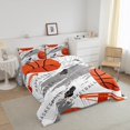 thumbnail image 2 of Juego de cama de 2 piezas con estampado de baloncesto en color naranja para la habitación de niños y adolescentes, 2 of 6