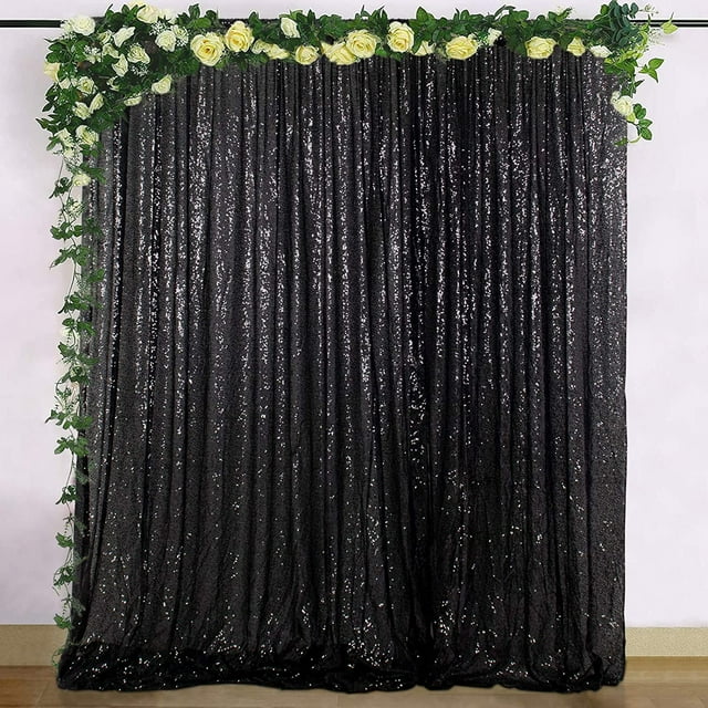 ShinyBeauty Sequin Backdrop 4FTx6FT-Black Backdrop Photography and Photo Booth Backdrop