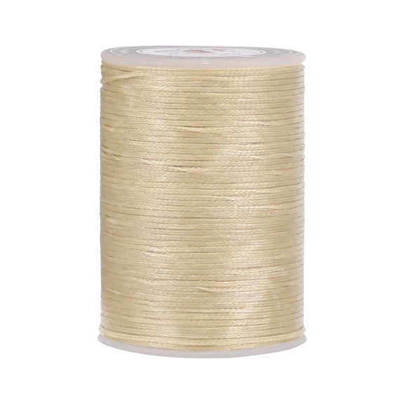 Uxcell 98 Yards 150D/0.8mm Leather Sewing Thread Polyester Waxed Cord, Sand