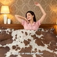 thumbnail image 5 of Qpednta Brown Cow Print Duvet Cover Set Soft Cozy Bedding Set with 2 Matching Pillow Shams Breathable Bedding Comforter Cover 3 Pieces Comforter Set Bedroom Decor, 5 of 7