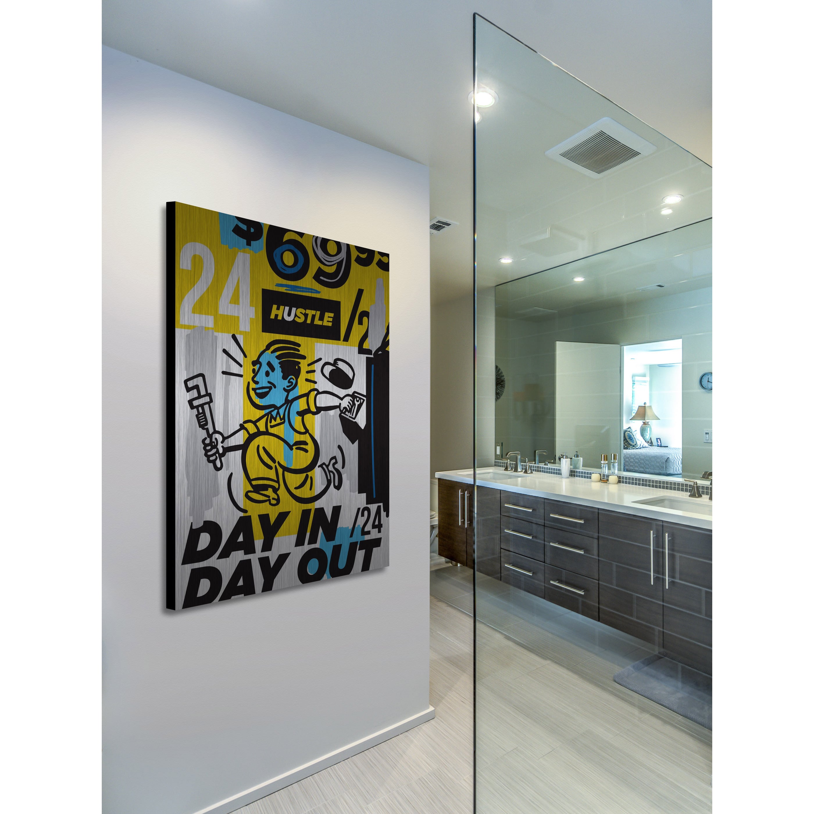 Marmont Hill "Hustle I" by Josh Ruggs Painting Print on Brushed Aluminum