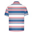 thumbnail image 5 of ZCFZJW Mens Striped Color Block Print T-Shirts Lightweight Casual Summer Short Sleeve Button up V Neck Henley Shirts Loose Regular Fit Comfy Workout Tees Tops Multicolor#07 L, 5 of 5
