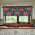 thumbnail image 3 of Yayeee Kitchen Curtains Tier Set of 2 Light Filtering 57"x24" Over Sink Window Panels, Red Christmas Leaves, 3 of 7