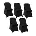 thumbnail image 2 of 5 piezas de fundas de silla plegables de elastano, fundas de silla elásticas universales ajustadas para negro, 2 of 9