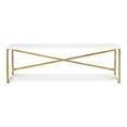 thumbnail image 4 of Kate and Laurel Ascott Modern Glam Rectangle Floating Shelf, 36 x 12, White and Gold, Versatile 2-Tier Wide Wall Shelf for Living Room or Bedroom Display or Storage, 4 of 8