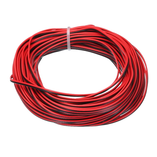 Unique Bargains 30 Gauge 2 Conductor Parallel PVC Wire, 49.2Ft Long 0.03' Dia Red Black 30 AWG LED RGB Cable, Internal Wiring