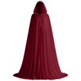 thumbnail image 5 of DuoJiaJ Adults Hooded Silk Cape, Tie Front Cloak Red Sizes One Size, 5 of 5