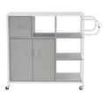 thumbnail image 2 of Resenkos 3-shelf Kitchen Island Cart with Drawer and 2 Door Cabinet, Utility Storage Trolley Grey, 2 of 8