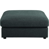 Outdoor Ottoman with Cushion Seat - Patio Footrest - Dark Gray - 42" Wide - Coastal Cottage Style