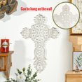 thumbnail image 7 of Sungmor Cast Iron Cross Wall Decor, Pretty & Ornate Metal Cross Wall Art, Vintage Decorative Outdoor Hanging Cross, Rustic White Religious Wall Sculpture Farmhouse Home Decor, 7 of 7