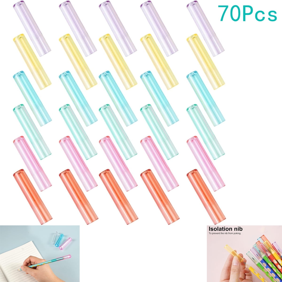 18 Piece Random Color Pencil Caps - 10mm Plastic Tip Protectors For Pencils & Pens