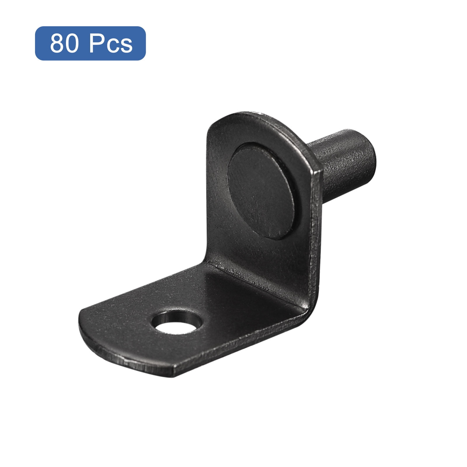 Shelf Support Pegs, 80 Pack 5mm(1/5") L-Shaped Bracket Pegs Shelf Pin, Black