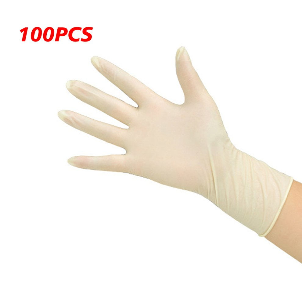 100pcs Disposable 9 Inch Latex Gloves Beauty Salon Latex Gloves Food Processing Latex Rubber