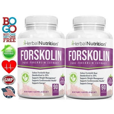 BOGO Pure Forskolin Extract Diet Supplement 2-90 Ct Btls 250mg 20% Extract