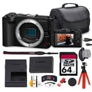 Canon EOS R50 V Mirrorless Camera Bundle | 24.2MP APS-C Sensor, Dual Pixel CMOS AF II & 4K Oversampled Video | Great for Content Creation & Everyday Photos (6895C002) + 64GB Card + Bag + More