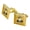 Gold, variant on Beer Double Your Vision Fun Funny Humor Square Cufflink Set - Silver or Gold