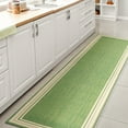 thumbnail image 4 of JONATHAN Y SANTA MONICA 2 x 8 Runner Rug, James Border Stripe - Green/Cream, SMB201E-28, 4 of 9