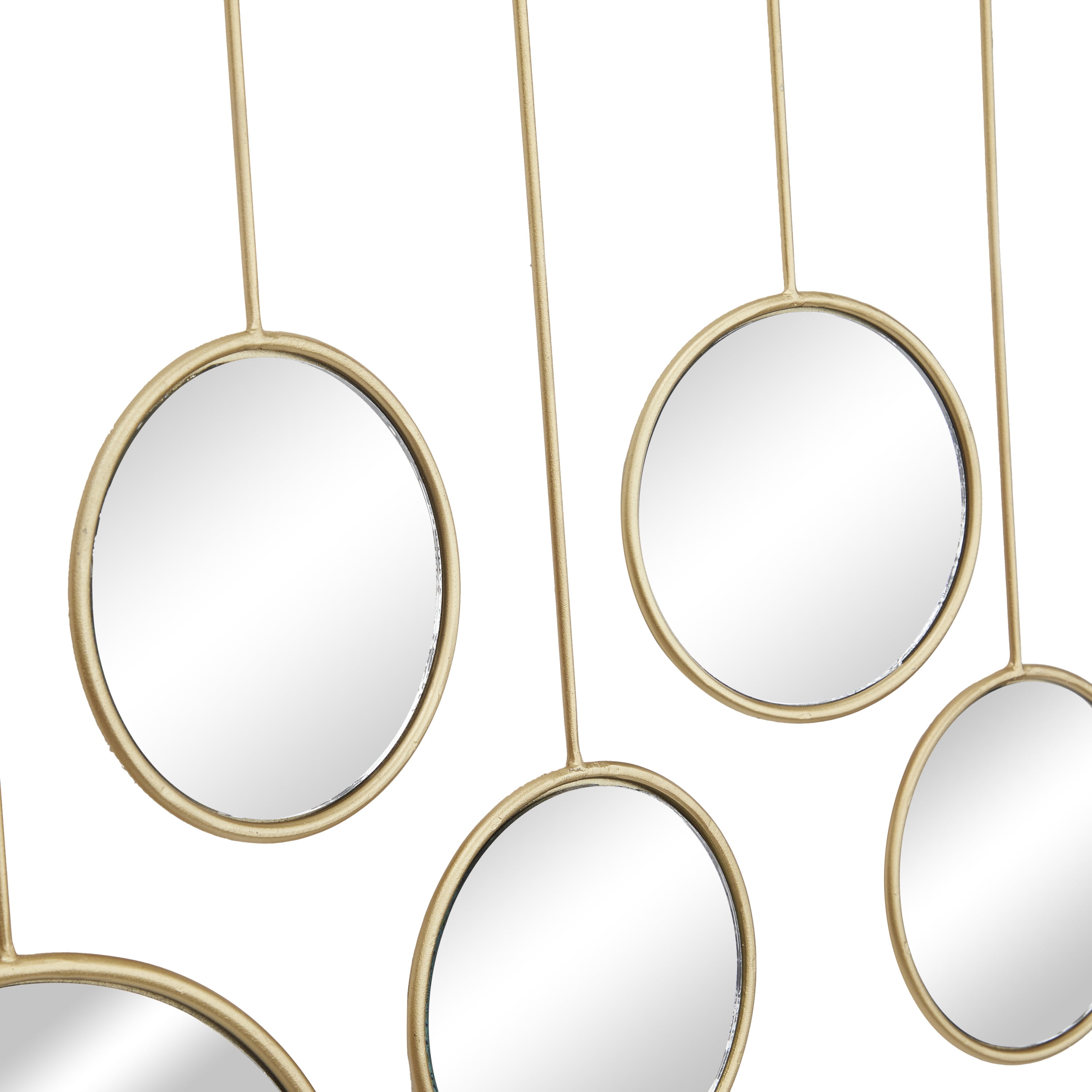 CosmoLiving by Cosmopolitan 25" x 25" Gold Wall Mirror with Hanging Rod