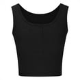 thumbnail image 4 of Timegard Crop Tops for Women Notched V Neck Button Tank Tops Ribbed Comfy Going out Tops Summer Fashion, 4 of 5