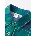 thumbnail image 5 of AIGUR Family Matching Christmas Pajamas Set, Green Blue Plaid Long Sleeve Button‑Up Shirt  Pants Soft Sleepwear for Holiday, 5 of 10