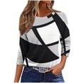 thumbnail image 2 of Vetsdori Three Quarter Sleeve Tops for Women Plus Size Pullover Tunic Dressy Trendy Crewneck,Summer Graphic Womans T-Shirts Lightweight, 2 of 6