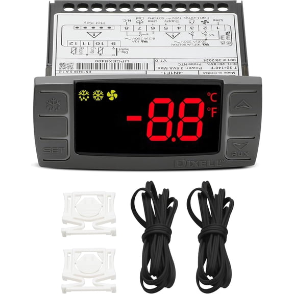 Temperature Controller for Dixell XR06CX-4N1F1, Fit for 120V 50-60hz Commercial Refrigerators/Freezer Replace for Dixell Temperature Controller