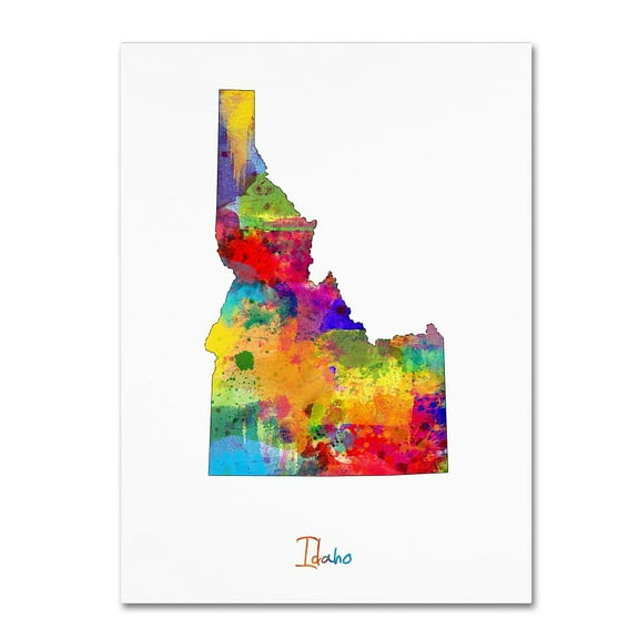 Trademark Fine Art Maps Canvas Art ' Idaho Map ' by Michael Tompsett