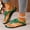 Green, variant on Women's Bohemian Flower Thong Sandals 3D Floral Flat Flip Flops Soft Non-slip Beach Vacation Seaside Pool Travel Casual Sandals Green 36