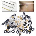 thumbnail image 4 of 50 Pieces Eyeglass Chain Ends Adjustable Silicone End Connectors Retainer Eyeglass Strap Holder Ends for Sunglasses Chain, Sports Eyeglasses Strap Black white 2, 4 of 10