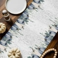 thumbnail image 2 of ERUNPONLY Blue Pumpkins Fall Table Runner - 72 Inch Long Vintage Eucalyptus Leaves Thanksgiving Cotton Linen Blended Dress Scarves Farmhouse Table Runner for Kitchen Dining, Coffee Table, 16" x 72", 2 of 8