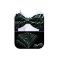 thumbnail image 1 of Conjunto de pajarita Barry.Wang de seda a rayas verdes y negras, 1 of 5
