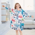 thumbnail image 4 of Wearable Blanket Christmas Hoodie for with Sea Animal - Shark and Dolphin Flannel Hooded Blanket with Pockets and Sleeves Suitable, 4 of 7