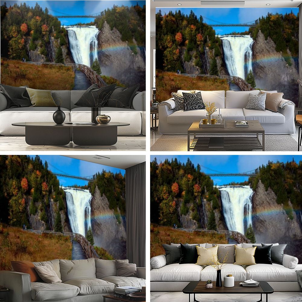 Peel and Stick Wallpaper Montmorency Falls Modern Art Wall Mural Decor Self Adhesive and Removable 69in x 98in