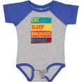 thumbnail image 3 of Inktastic Railroading Train Lover Eat Sleep Railroads Repeat Boys or Girls Baby Bodysuit, 3 of 5