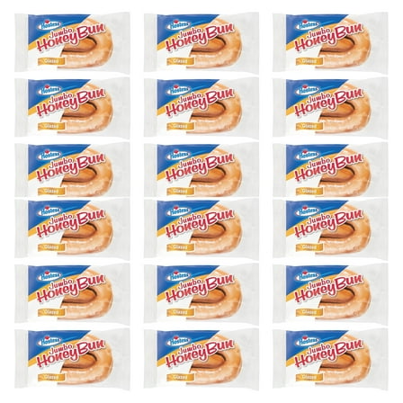 (18 Pack) Hostess Jumbo Glazed Honey Buns, 1 Count Bags