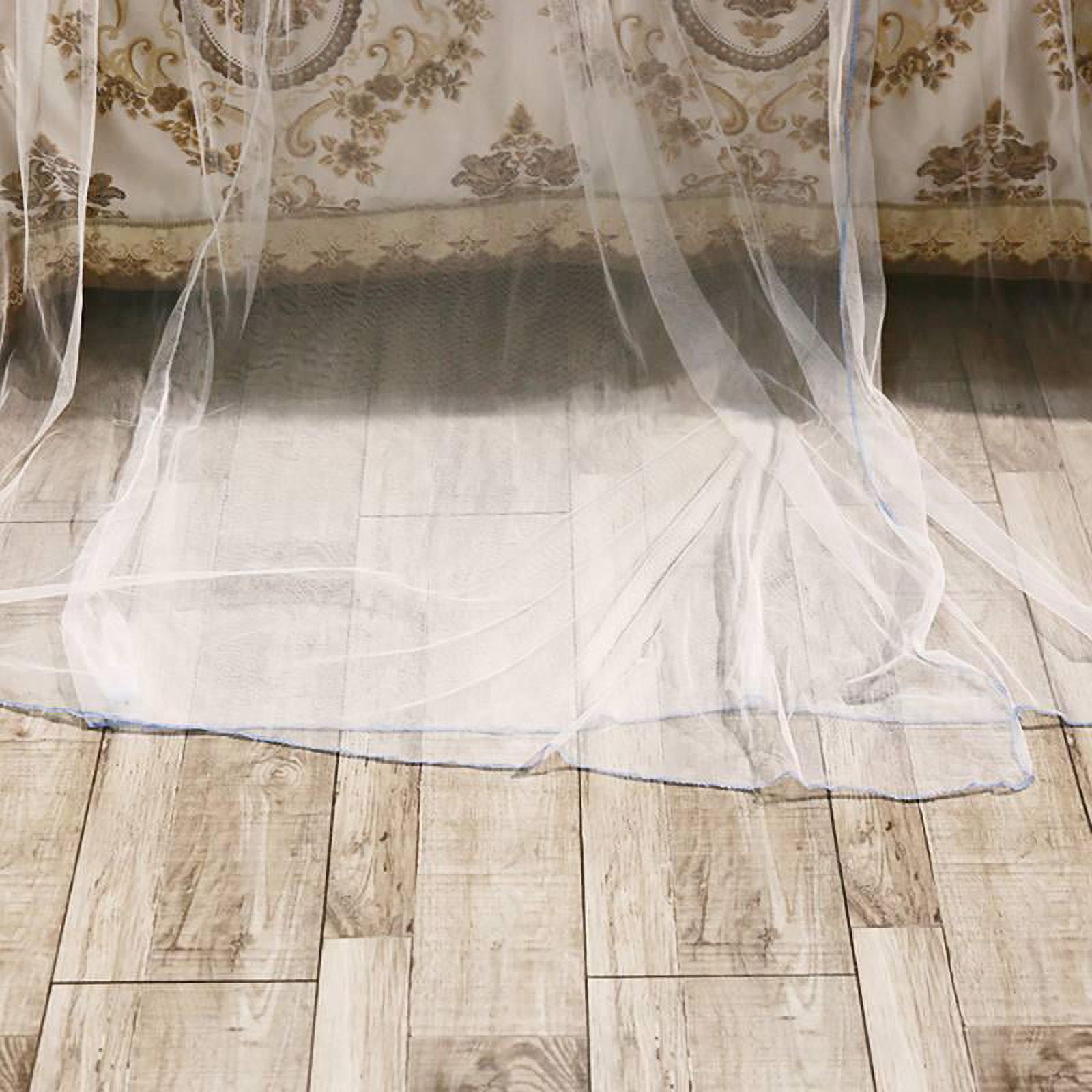 Bed Canopy Lace Crown Mosquito Net, Round Hoop Princess Play Tent Netting Mesh Drape Cover Dome Curtains Baby Kids bedroom Decor for Girls, Size 27.5 "x 102" (top diameter x height)