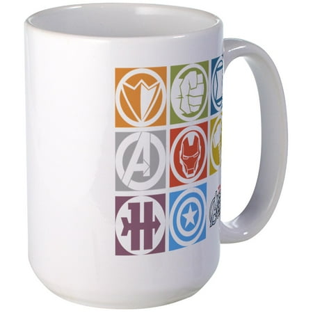 CafePress - Avengers Squares Large Mug - 15 oz Ceramic Large Mug