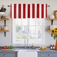 thumbnail image 4 of Red Striped Valances for Windows, Christmas Farmhouse Red White Stripes Light Filtering Kitchen Curtains, Rod Pocket Window Valance Curtains for Living Room Bedroom, 42" W x 18" L, 2 Panels, 4 of 9
