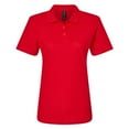 thumbnail image 5 of Gildan Softstyle Women's Pique Polo, 100 Cotton Comfortable Short Sleeve Shirt, Cherry Red, Sizes S-2XL, 5 of 5