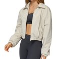 thumbnail image 1 of Chaqueta Corta Holgada para Mujer, con Cremallera, Cortavientos, Cálida, Ideal para Deportes Al Aire Libre y Correr Arroz con Albaricoque XL, 1 of 7