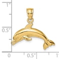 thumbnail image 3 of FJC Finejewelers 14k Yellow Gold Dolphin Jumping with Mouth Open Hp Charm, 3 of 6