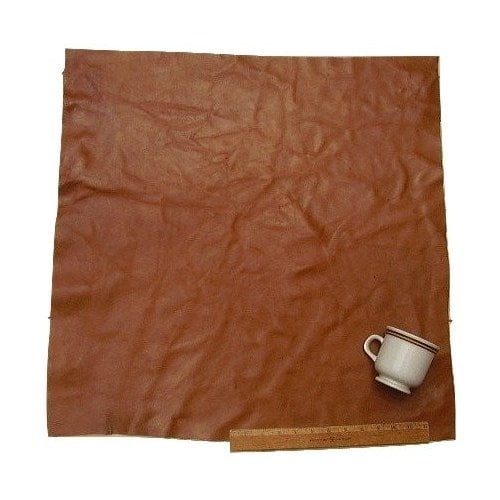 Upholstery Leather Piece Cowhide Light Brown Light Weight 24 x 24