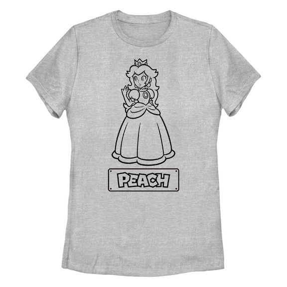 Women's Nintendo Lined Princess Peach Graphic T-Shirt
