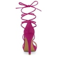 thumbnail image 3 of Sandalias Cordón Arriba Plataforma Tacones De Aguja Para Mujeres Rosa Caliente 37, 3 of 6