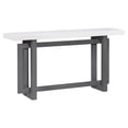 thumbnail image 4 of Contemporary Console Table with Wood Top, Industrial Sofa Table, Extra Long Side Table for Entryway Hallway Living Room Foyer Corridor, Dark Gray and White, 4 of 7