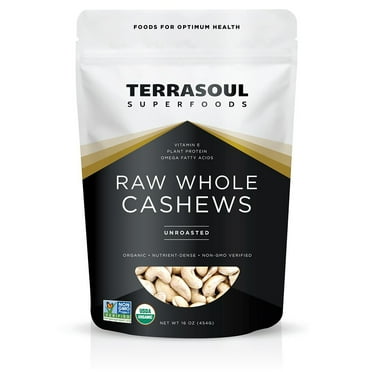 Terrasoul Superfoods Organic Raw Whole Cashews, 1 Lb