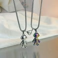 thumbnail image 5 of HOOUN 2 Pcs Magnet Heart Best Friend Lover Couple Astronaut Friendship Necklace Gift, 5 of 6