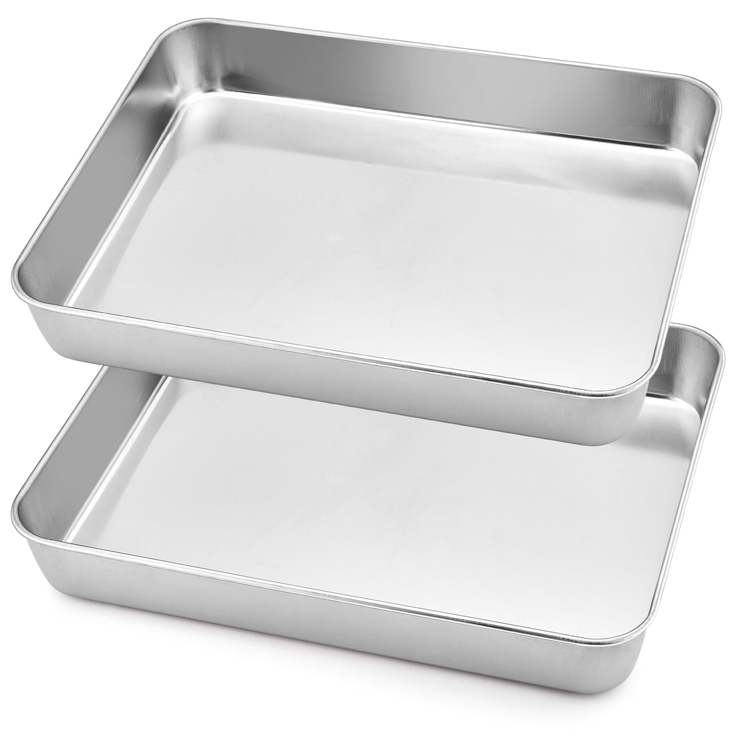 Walchoice Stainless Steel Baking Pans, Metal Lasagna Pans Set of 2 - 9.4” x  7.3” x 2”