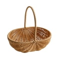 thumbnail image 1 of Cesta de almacenamiento tejida con asa, cesta decorativa para niña de las flores, maceta de almacenamiento 27cmx27cmx20cm, 1 of 9